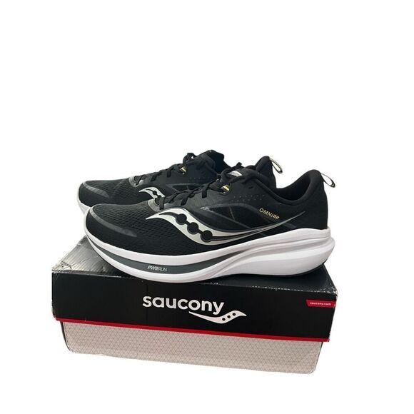 New With Box Saucony Omni 22 Mens Size 14 Running Sneakers Black White - Picture 1 of 6